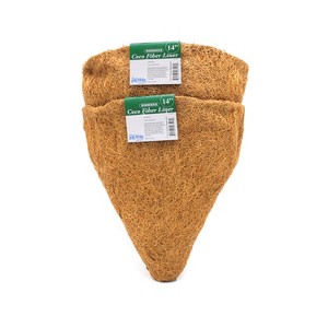 Bosmere 14" Molded CONE shape Basket Liner - Brown - with Soil Moist mat - Set of 2 - 1 of 1