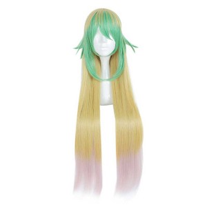 Unique Bargains Women's Wigs 39" Green Blonde Pink with Wig Cap - 1 of 4