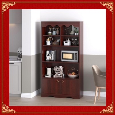 Garvee Stylish 5-Tier Bookshelf & Display Cabinet – 63-Inch Floor Standing Storage Organizer for Home Office, Living Room