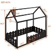 Wooden House Canopy Bed Frames with Guardrail Easy Assembly Wooden Slat Mattress House Platform Bed Floor Bed Frames for Boys Girls Bedroom Grey - 4 of 4