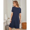 Ekouaer Women's Nightgown Short Sleeve Sleepwear Comfy Sleepshirts Pleated Scoopneck Nightshirt - 4 of 4