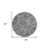 Gray Charcoal And Ivory Paisley Washable Indoor Outdoor Area Rug - 3 of 4