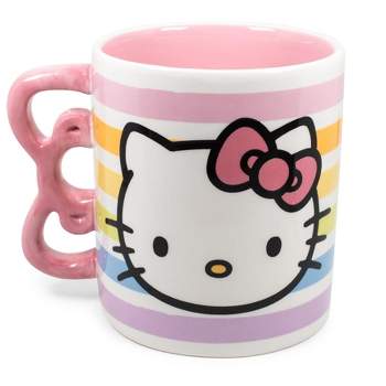 Silver Buffalo Hello Kitty Bow Handle Ceramic Mug | Holds 20 Ounces