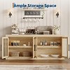 TackView 70.8" Sideboard Buffet Cabinet with Storage, Mid-Century Modern Accent Cabinet with 4 Doors,for Living Room, Kitchen, Hallway - 2 of 4