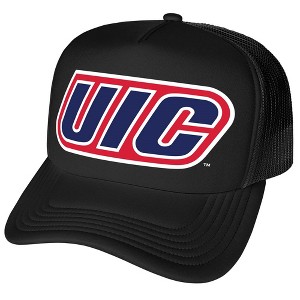 Official University of Illinois Chicago Primary Logo Foam Snapback Trucker Hat for Men and Women Black One Size - 1 of 4