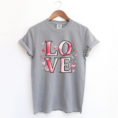 Simply Sage Market Women's Love Ribbon Short Sleeve Garment Dyed Tee