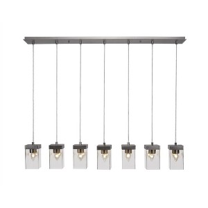 Toltec Lighting Nouvelle 7 - Light Chandelier in  Graphite with 4" Square Clear Bubble Shade - 1 of 1