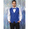 Lars Amadeus Men's Sequin Shiny Sleeveless Party Prom Dress Suit Vest with Bow Tie 2 Packs - 2 of 4