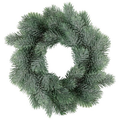 Northlight 10" Unlit Frosted Green Pine Christmas Wreath