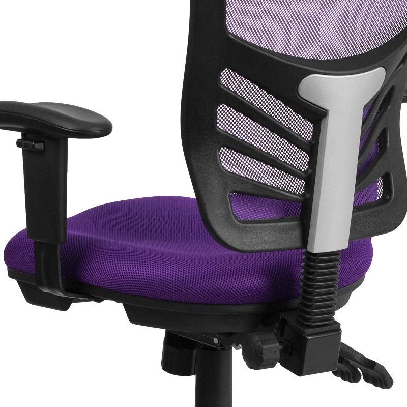 Emma and Oliver Mid-Back Mesh Triple Paddle Swivel Ergonomic Office Chair with Adjustable Arms, 5 of 12