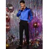 Lars Amadeus Men's Long Sleeves Button Down Prom Party Satin Dress Shirts - 4 of 4