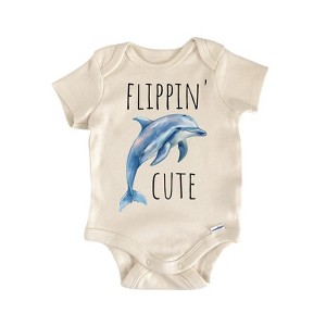 Dolphin Flippin Cute - Baby Boy Girl Clothes Infant Onesie® Funny Cute Newborn GS1 - 1 of 1