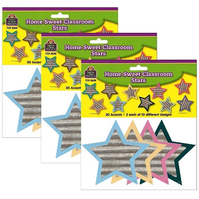 Teacher Created Resources Home Sweet Classroom Stars Accents 30 Per Pack 3 Packs (TCR8638-3)