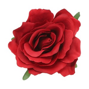 Unique Bargains Fabric Rose Boho Hair Clips Fabric Flower Brooch Pins for Wedding Party Dance 1 Pc - 1 of 4