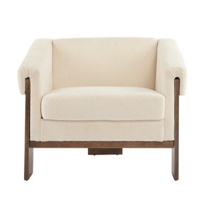 Christopher Knight Home Logan Mid-Century Modern Wooden Upholstered Accent Chair - 1 of 4