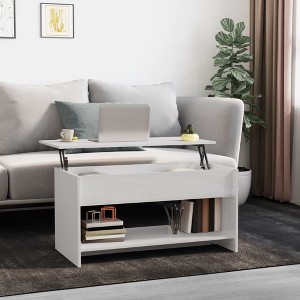 vidaXL Coffee Table High gloss white Engineered wood Medium Coffee Table - 1 of 4