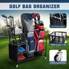 Costway Extra Large Golf Bag Storage Rack for Garage Fits 2 Golf Bags Organizer withWheels - 4 of 4