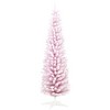 YOOCOZZ Indoor Christmas Decoration -  Snow Flocked Artificial Pencil Xmas Tree, Slim Xmas Tree with Realistic Branches & Plastic Base Stand, Pink - 2 of 4