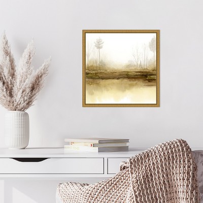 Golden Season Abstract Landscape Canvas Print in Warm Tones