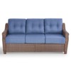 Belord 6" Thick Cushion Outdoor Sofa Patio Couch, Patio Furniture 74.8" Wide Sofa with Brown Round Wicker Comfort High Back Patio Couch for Porch - 4 of 4