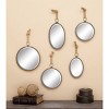 Set of 5 Metal Wall Mirrors with Hanging Rope Gray - Olivia & May - 2 of 4