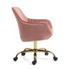 MYINDA 360° Pink Velvet Swivel Chair With High Back, Adjustable Working Chair With Golden Color Base,PINK - 2 of 4