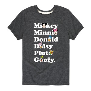 Boys' - Disney - Mickey Friends Character List Short Sleeve Graphic T-Shirt - 1 of 4