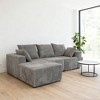 L-Shaped Modular Sectional Sofa Bed with Soft Plush Fabric, High-Density Sponge, Multiple Configurations, Soft Pillows, Wide Armrest - 2 of 4