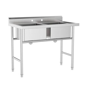 Karl Home 36 x 21 in. 2 Compartment 304 Stainless Steel Sink Kitchen Restaurant - 1 of 4