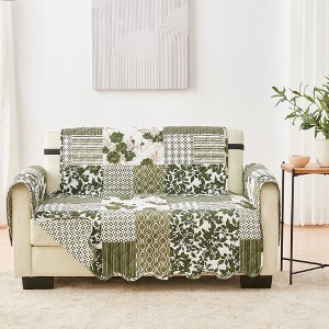 Reversible Stitched Patchwork Sofa Furniture Protector - Great Bay Home - 1 of 4
