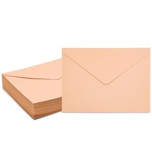 Paper Junkie 50-Pack Blush Pink A7 Envelopes 5 x 7 V-Flap for Invitation & Greeting Cards - 1 of 4