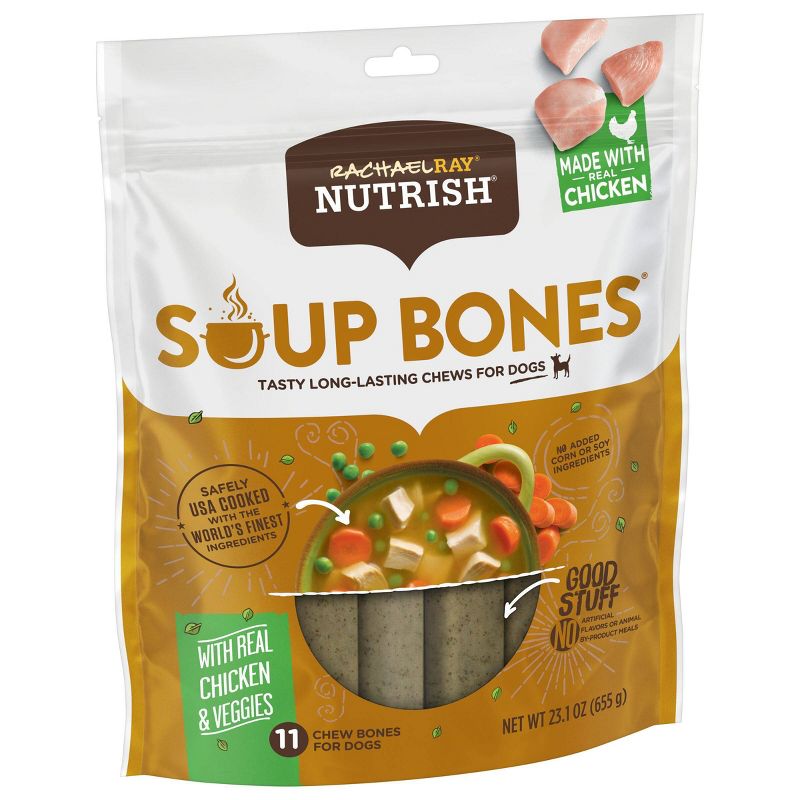 Rachael Ray Nutrish Soup Bones Dental Chewy Dog Treats Chicken &#38; Vegetable Flavor - 23.1oz, 3 of 8
