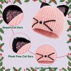 FAAYFIAN Sequin Cat Ear Knitted Beanie Hat for Kids Age 7-12 Winter Knit Skull Cap Winter Hat Outdoor Ear Warmer - 4 of 4