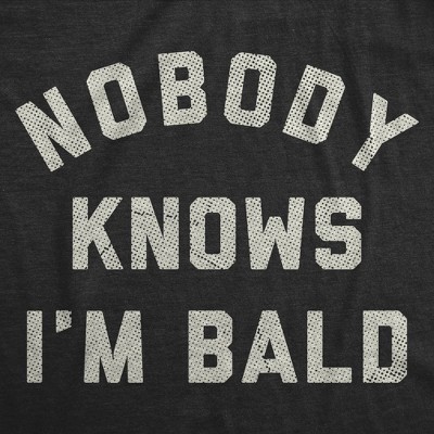 Мужские футболки Crazy Dog T-Shirts, Inc. Mens Funny T Shirts Nobody Knows Im Bald Sarcastic Hair Loss Graphic Novelty Tee for Men - Crazy Dog Men's T Shirt With Sarcastic Sayings Black L — фото 2