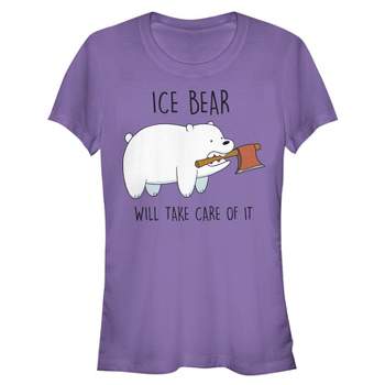 Juniors Womens We Bare Bears Ice Bear Will Take Care of It T-Shirt