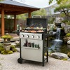 BAOURE 4-Burner Propane Gas BBQ Grill, 34,200 BTU Outdoor Barbecue with Dual Foldable Side Tables & Stainless Steel Warming Rack - 2 of 4