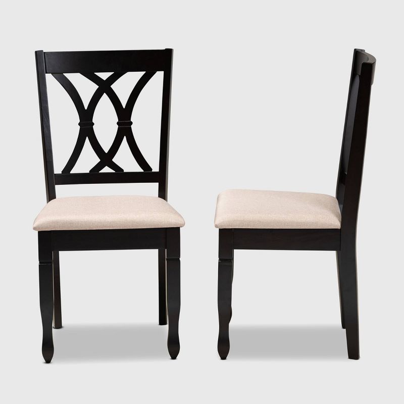 2pc Reneau Upholstered Wood Dining Chair Set - Baxton Studio, 4 of 9