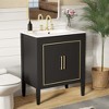 NicBex 29.9" Bathroom Vanity with Sink, Bathroom Cabinet Storage with 1 Spacious Cabinet and 1 Hidden Drawers for Bathroom, Black - 3 of 4