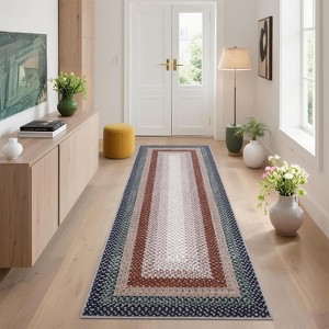 coucheta Multi-size Washable Area Rug, Farmhouse Geometric Textured Non-Shedding Low Pile Non Slip Carpet, for Living Room, Bedroom, Dining Room - 1 of 4