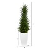 Nearly Natural 3.5-ft Cypress Artificial Tree in White Metal Planter UV Resistant (Indoor/Outdoor) - image 2 of 4