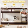 Karl Home Kids Low Floor Bunk Bed Twin Size with Guard Rails and Stairs in Brown - 4 of 4