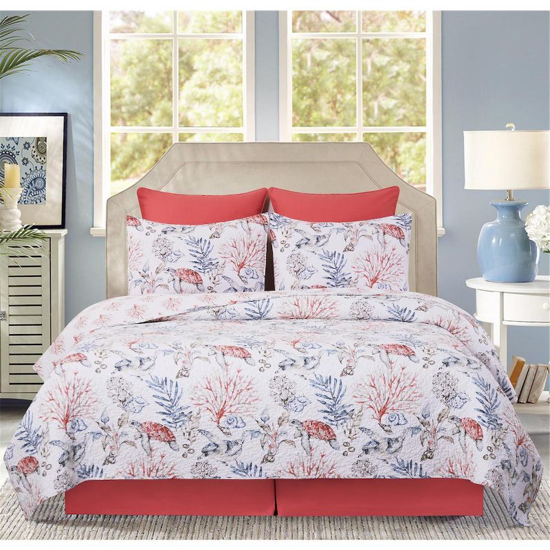 C&F Home Tranquil Tides Coastal Beach Cotton Quilt Set  - Reversible and Machine Washable, 4 of 9