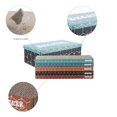 Naomi 17" Multi-Colored Cardboard Cat Scratcher Pad with Catnip
