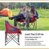 Arrowhead Outdoor Portable Folding Double Duo Camping Chair Loveseat Couch w/ 2 Cup & Wine Glass Holder, Supports up to 500lbs (American Flag) - 3 of 4