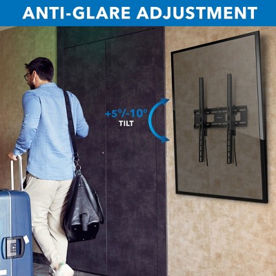 Black Steel Low Profile Vertical TV Wall Mount for 37" to 75" Screens
