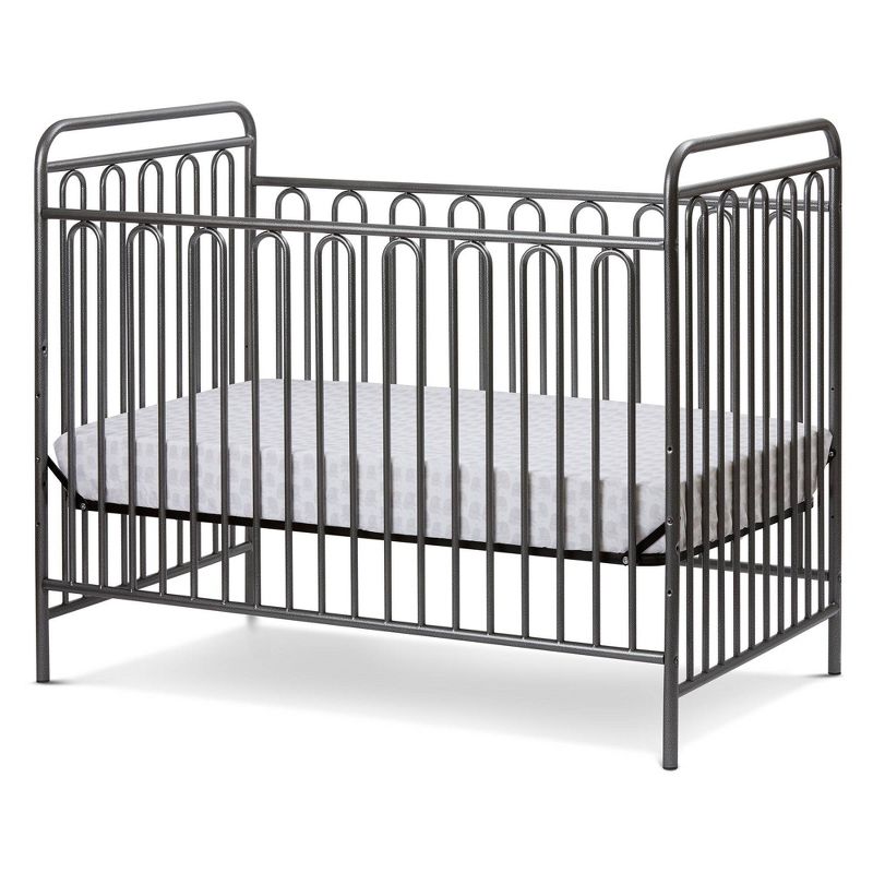 L.A. Baby Trinity 3-in-1 Convertible Full Sized Metal Crib - Pebble Gray, 3 of 6