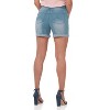 Rekucci Women's Secret Figure Pull-On Jean Shorts with Slim Cuff – Casual Mid-Rise Summer Shorts - 3 of 4