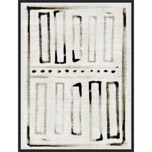 Amanti Art 22" x 30" Batik Block Flag I by Jennifer Paxton Parker Framed Canvas Wall Art Black : Modern Lithograph, Sawtooth Back Mounted - 1 of 4