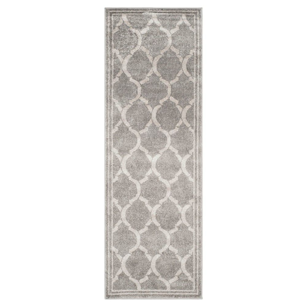 Gray Geometric Loomed Runner 2'3inx7' - Safavieh