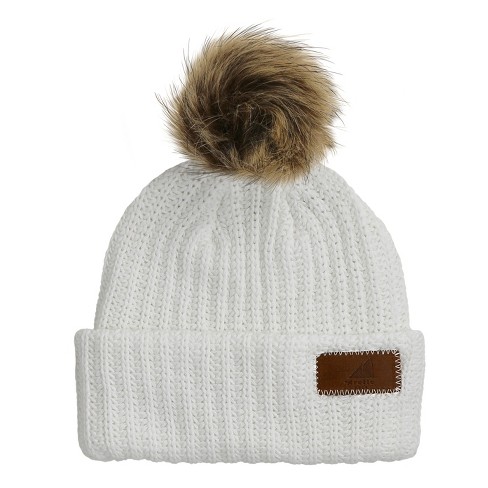 Charles Albert Girl's Soft Feel Yarn Pom Beanies - Kids Winter Hat In White  : Target